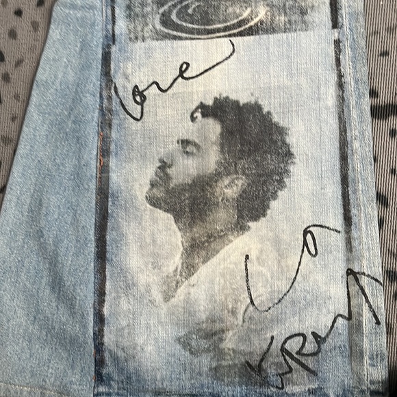 Custom Citizens if Humanity Lenny Kravitz Upcycled Autographed Jeans - Picture 2 of 8